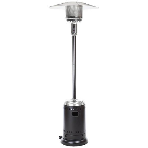 Fire Sense - Commercial Patio Heater - Hammered Black and Stainless Steel-Front_Standard 
