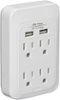 Dynex™ - 4-Outlet 2-USB-Port Power Hub - White-Front_Standard