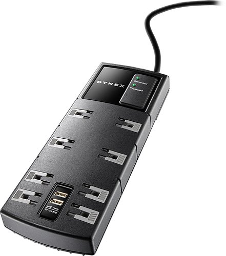  Dynex™ - 8-Outlet 2-USB-Port Surge Protector - Multi