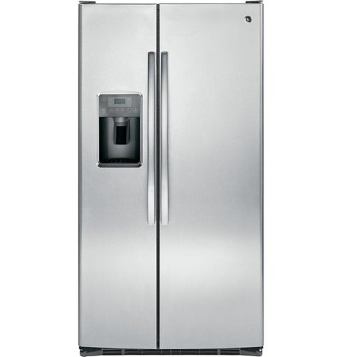  GE - 25.3 Cu. Ft. Frost-Free Side-by-Side Refrigerator with Thru-the-Door Ice and Water