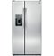 GE - 25.3 Cu. Ft. Frost-Free Side-by-Side Refrigerator with Thru-the-Door Ice and Water-Front_Standard 