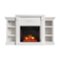 Mondawe - 70" TV Stand with 28" Electric Fireplace Insert and Bookshelf Storage - White-Front_Standard