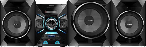  Sony - 1600W 3-Way Mini Speaker System with Digital AM/FM Tuner - Silver/Black
