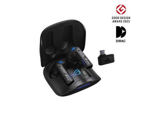 ASUS - ROG Cetra True Wireless Gaming Headphones (2.4 GHz, Bluetooth 5.3, AI Mics, ANC, 46-Hour Battery) - Black-Front_Standard 