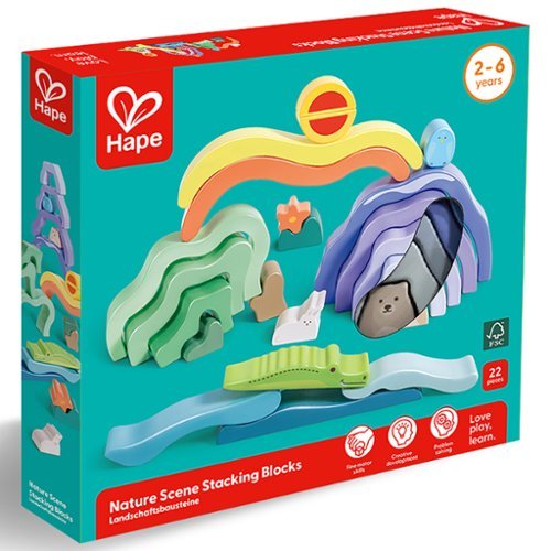 Hape - Hape: Nature Scene Stacking Blocks - Wooden Nesting Toy, 2+