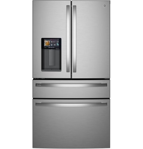 GE Profile - 22.43 Cu. Ft. Smart Counter-Depth 4-Door French Door Refrigerator with Energy Star and Kitchen Assistant - Stainless Steel
