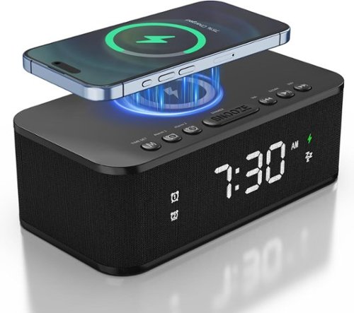 Dazzed Corner - Dual Alarm Clock Radio, Digital Alarm Clocks Bluetooth, App/Button Control 12/24H - Black-Front_Standard 