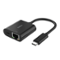 Belkin - USB-C to Ethernet + Charge Adapter with gigabit Ethernet port and USB Power Delivery up to 100W - Black-Front_Standard