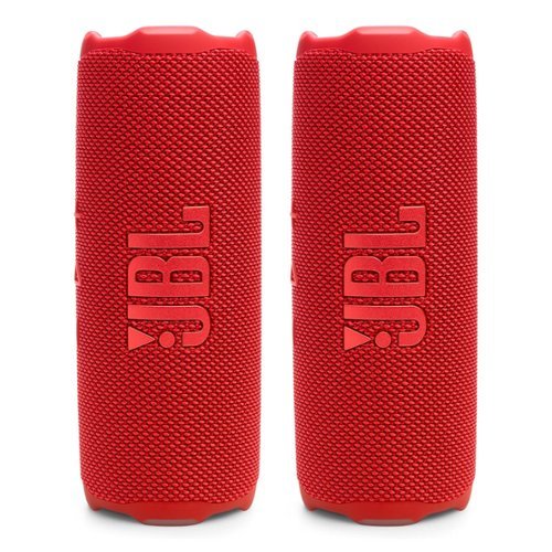 JBL - Flip 7 Waterproof Portable Speaker Bundle - Pair - Red-Front_Standard 