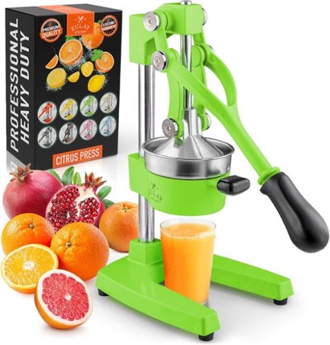 Zulay Kitchen - Cast-Iron Manual Citrus Press & Orange Squeezer Juicer - Light Green-Front_Standard 