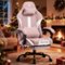 GTPlayer - Gaming Chair Breathable Fabric Ergonomic Computer Desk Chair - Pink-Front_Standard