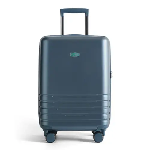 Front. Bagsmart - Getaway 20" Carry-On Luggage, 100% PC Expandable Hardside Suitcase with 360° Double Spinner Wheels & TSA Lock, 40-48L - Denim Blue.