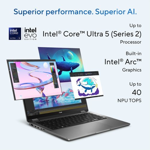 ASUS Vivobook 14 Flip Touch FHD+ OLED Laptop - Copilot+ PC - Intel Core Ultra 5 with 16GB Memory - 512 SSD - Matte Gray WORLDWIDE DELIVERY