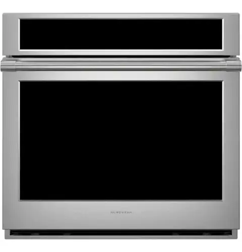 Front. Monogram - Statement 30" Smart Built-In Single Electric Convection Wall Oven with No-Preheat Air Fry and Digital Recipe Box - Stainless Steel.
