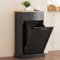 Homcom - Kitchen Tilt Out Trash Bin Cabinet - Black-Front_Standard