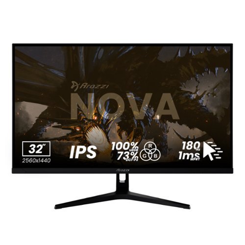 Arozzi - – Nova 32" IPS QHD 180Hz Gaming Monitor – - Black-Front_Standard 