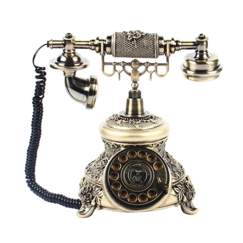 Stock Preferred - European Style Rotary Dial Telephone - Vintage Bronze-Front_Standard 