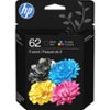 HP - 62 2-Pack Standard Capacity Ink Cartridges - Black/Tri-color-Front_Standard