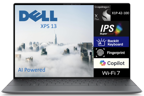 Dell - XPS 13 9345 Laptop 13.4 (Qualcomm Snapdragon X Plus, 16GB LPDDR5X, 512GB SSD, Win 11 Pro) - Graphite-Front_Standard 