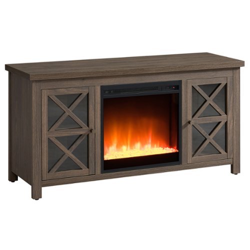 Camden&Wells - Portland Crystal Fireplace TV Stand for Most TVs up to 55" - Coffee Bean