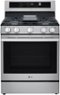 LG - 6.3 Cu. Ft. Freestanding Gas True Convection Smart Range with EasyClean, Air Fry and UltraHeat 20K Burner - Stainless Steel-Front_Standard