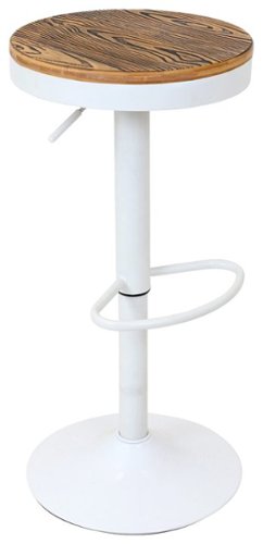 LumiSource - Dakota Bar Stool - White-Front_Standard 