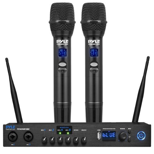 Pyle - UHF Wireless Microphone System - Portable-Front_Standard 
