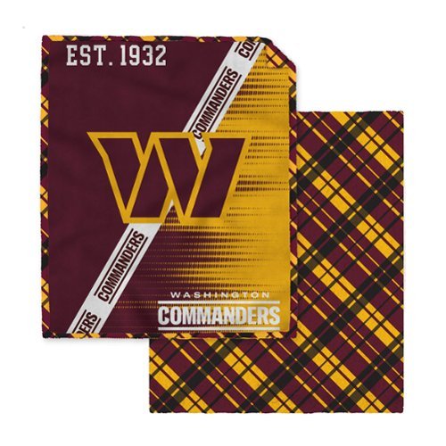 Pegasus - Washington Commanders 60" x 80" Digital Dash Two-Sided Checkered Ultra Cozy Sherpa Blanket - Multicolor-Front_Standard 