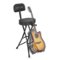 5 CORE - Guitar Stool Adjustable Backrest Piano Chair 3.15" Padded Seat Music Stand - Black-Front_Standard