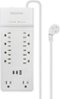 Insignia™ - 10-Outlet / 2-USB-C / 1-USB 2,400 Joules Surge Protector Strip with 6 ft. Power Cord - White-Front_Standard
