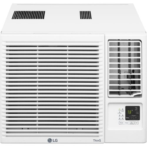 LG - 570 Sq. Ft. 12,200 BTU 230V Window Air Conditioner with Cool, Heat and Wi-Fi Control - White-Front_Standard 