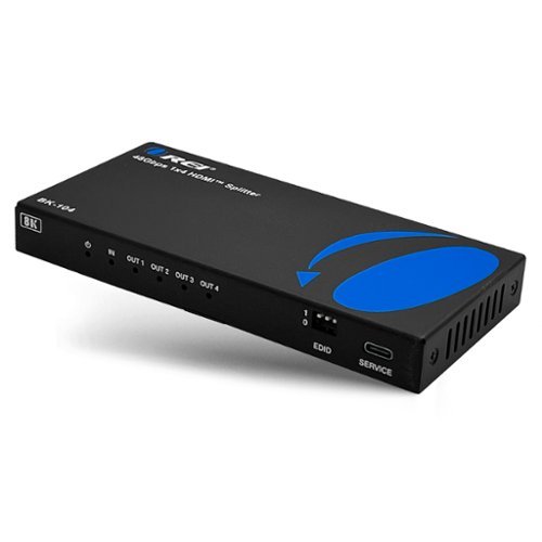 Orei - 8K 1x4 HDMI™ Splitter (Downscaler)-BK-104 - Black & Blue-Front_Standard 