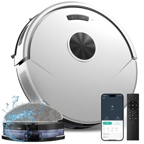 Teendow - 2-in-1 Robot Vacuum and Mop Combo with 8000Pa Suction, Ultra-Thin, 120-Min Runtime, Self-Charging, App & Remote Control - White-Front_Standard 