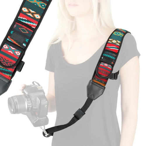 USA Gear - Adjustable Neoprene Digital Camera Strap with Safety Strap-Front_Standard 