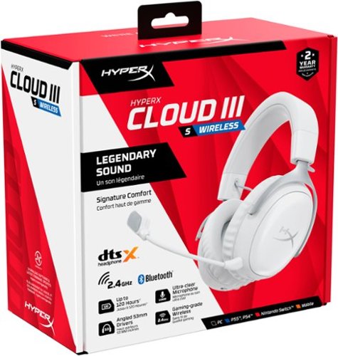 HyperX Cloud III S Wireless Gaming Headset for PC, PS5, PS4, Nintendo Switch, Mac, and Mobile - White BUY IN UK