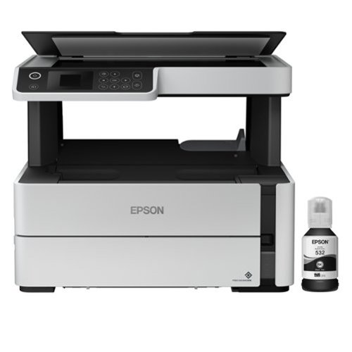 Epson - EcoTank ET-M2170 Wireless Monochrome All-in-One Supertank Printer - White-Front_Standard 