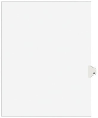 Avery - Legal Pre-Printed Paper Dividers, Side Tab #16, Style, Letter Size, 25/Pack - White-Front_Standard 