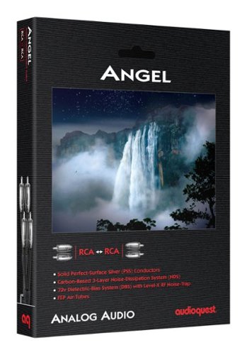 AudioQuest Angel RCA > RCA 6.5' Analog  Audio Interconnect Cable - Silver on Black WORLDWIDE DELIVERY
