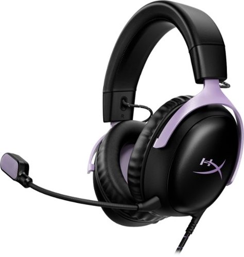 HyperX - Cloud III Wired Gaming Headset for PC, PS5, PS4, Xbox Series X|S, Xbox One, Nintendo Switch, and Mobile - Black/Lavender