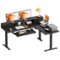 AODK - 59" Reversible L-Shaped Electric Height-Adjustable Standing Desk with Power Outlets, Keyboard Tray and Monitor Stand - Black-Front_Standard