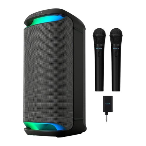Sony - SRS-XV800 Bluetooth Party Speaker with ULT Wireless Mic Bundle - Black-Front_Standard 