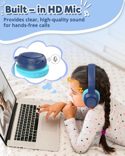 Tronsmart KH02 Wireless Headphones with 74/85/93dB Safe Volume, Built-in Microphone, Bluetooth 5.3, 45H Playtime for School Travel - Navy Blue SHOP ONLINE