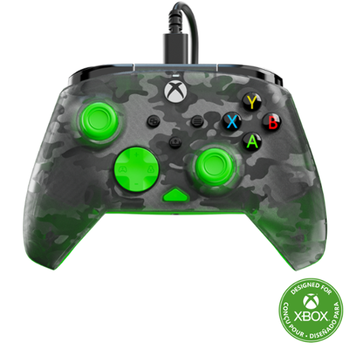 Turtle Beach - Rematch Core Wired Gaming Controller for Xbox Series X|S, Xbox One & Windows 10/11 PC - Ghost Black Camo/Green