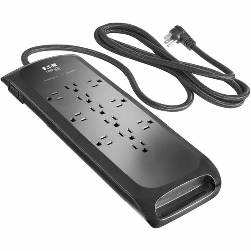 Tripp Lite - series Protect It! TLP128DB 12-Outlets Surge Suppressor/Protector - Household Electronic, Computer, Printer - Black-Front_Standard 