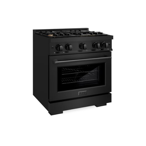 ZLINE - 30" Select Dual Fuel Black Stainless Convection Oven Range w/ 4 Brass Burners (HDRB-BR-30) - Stainless Steel