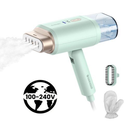 Newbealer - Steamer for Clothes,110V-240V Powerful Travel Steamer,20-Second Heat Up,180ml Detachable Tank,Self-Cleaning - Green-Front_Standard 