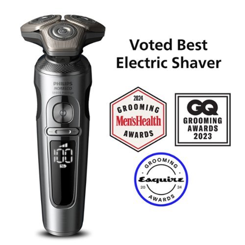 Philips Norelco S9000 Prestige Rechargeable Wet & Dry Shaver with Precision Trimmer and Premium Case, SP9841/84 - Light Brushed Chrome BUY IN EUROPE