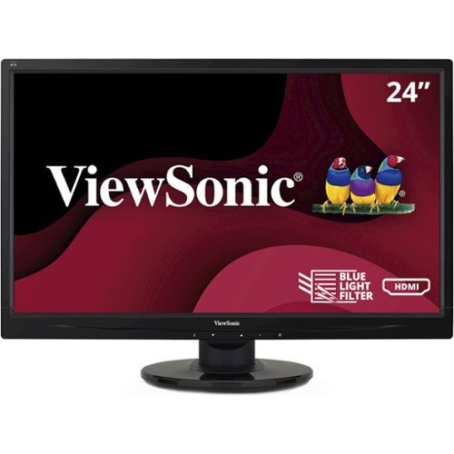 ViewSonic - VA2446MH-LED 24 Inch 1080p LED Monitor - Black-Front_Standard 
