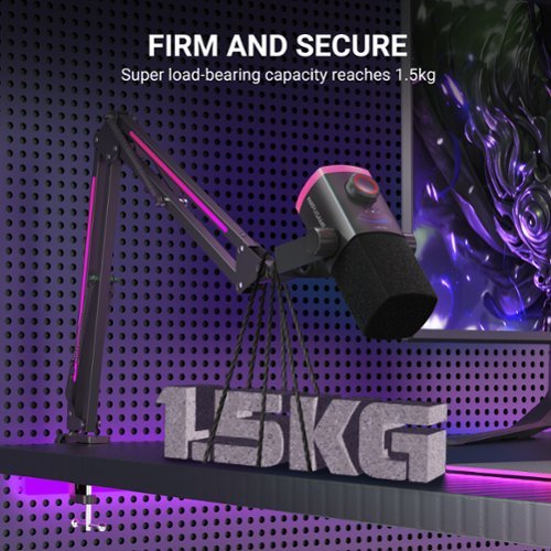 FIFINE Microphone Boom Arm, Metal Adjustable Mic Arm Stand with RGB Control, for Gaming Streaming Podcast HOW TO BUY