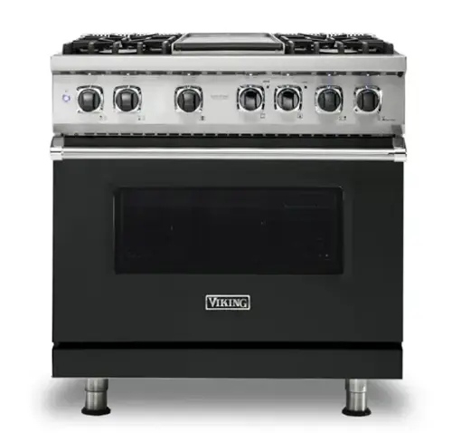 Front. Viking - 36-Inch Dual Fuel Freestanding Range - Antique Bronze.